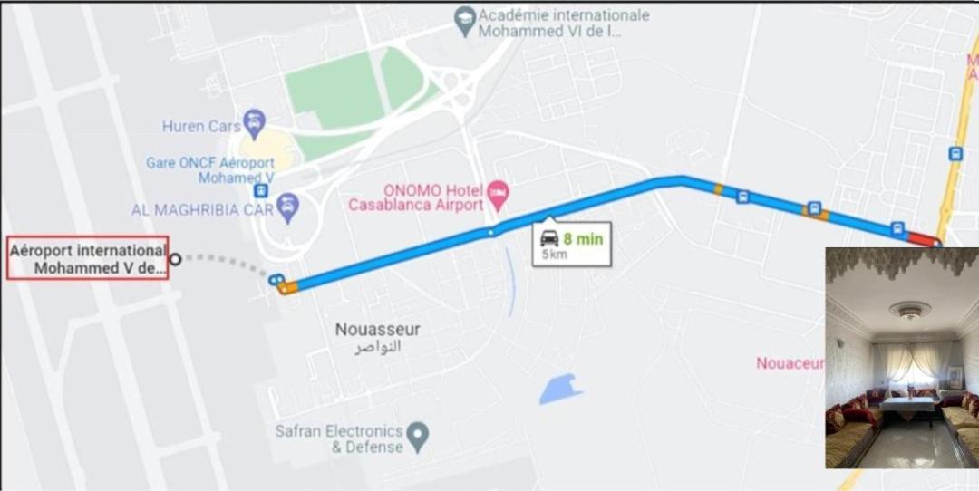 Comodo Apartamento A 8 Min Del Aeropuerto De Casablanca,Wifi Ultra Rapido Y Parking Gratis Derroua Exterior photo